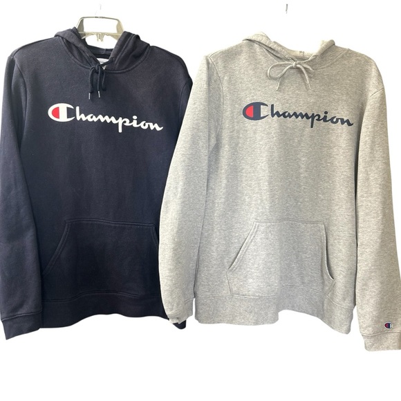 Champion Other - Champion Hoodie Bundle Men’s Medium Navy Gray Script Logo Pullover